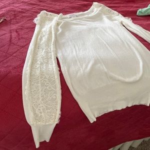 Candies lace sleeve sweater